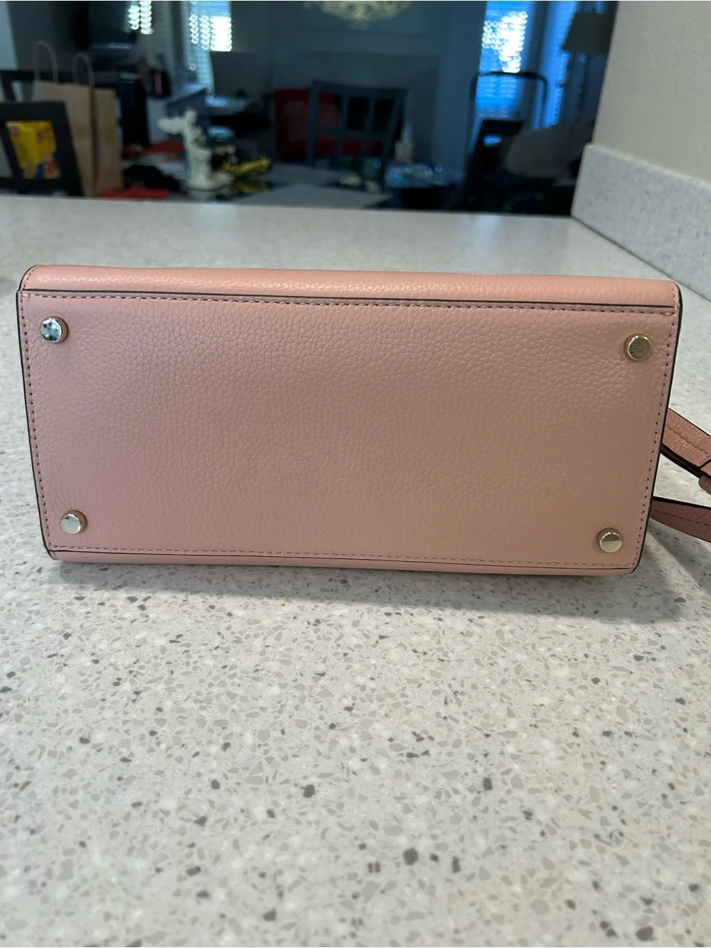 kate spade Blush Pink Pebbled Leather Satchel with Crossbody Strap